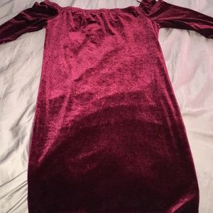 Charlotte Russe Strapless Velvet Dress - Deep Red